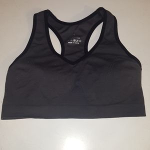 Grey Sports Bra with Removable Cups